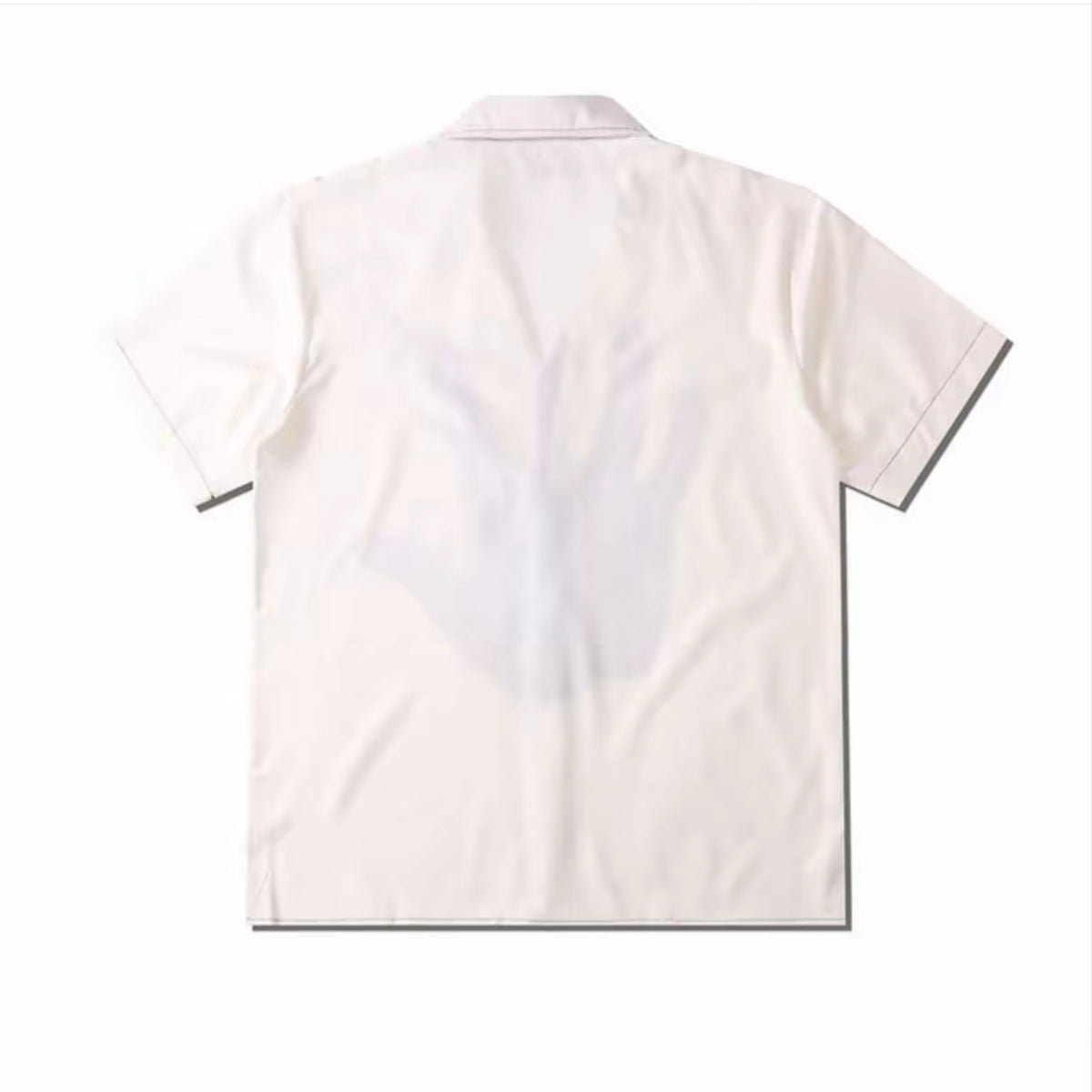 Abstract Blue Handprint Men’s Cuban Collar Short‑Sleeve Shirt