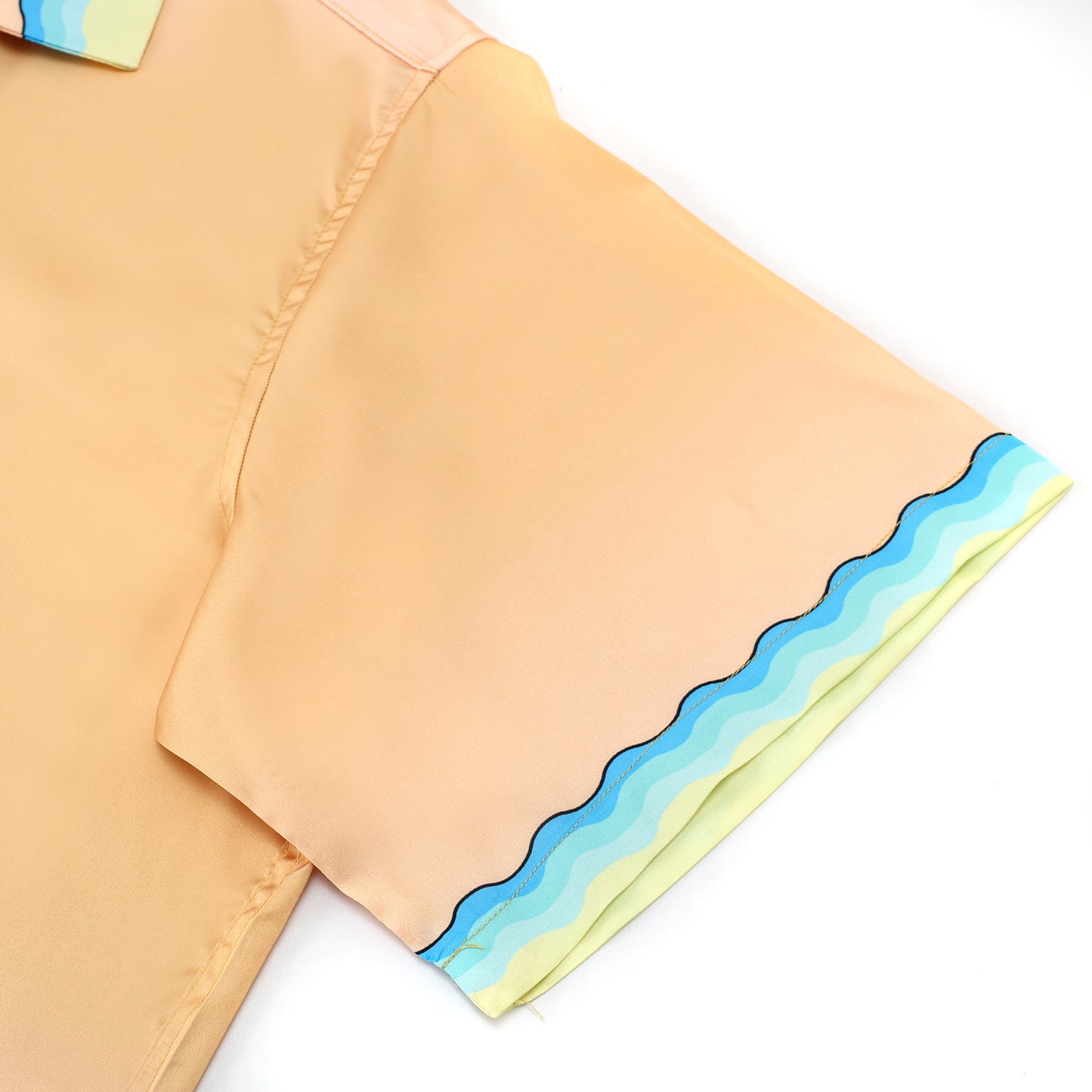 Pingpong Wave Pattern Camp Collar Casual Shirt