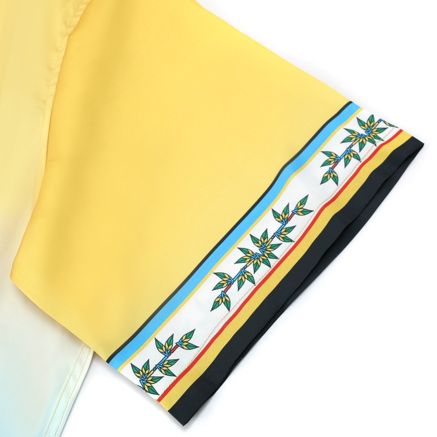 Tropical Vibe Tiki Pattern Short Sleeve Camp Collar Shirt in Yellow