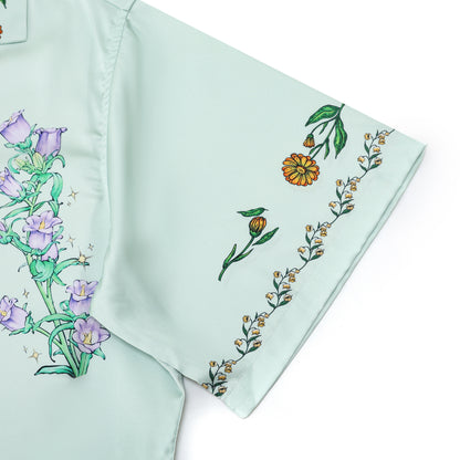Summer Daisy Floral Pattern Camp Collar Casual Shirt for Men