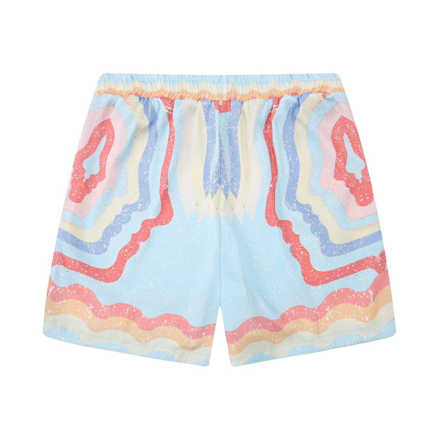 Rainbow Color Drawstring-Free Summer Casual Shorts
