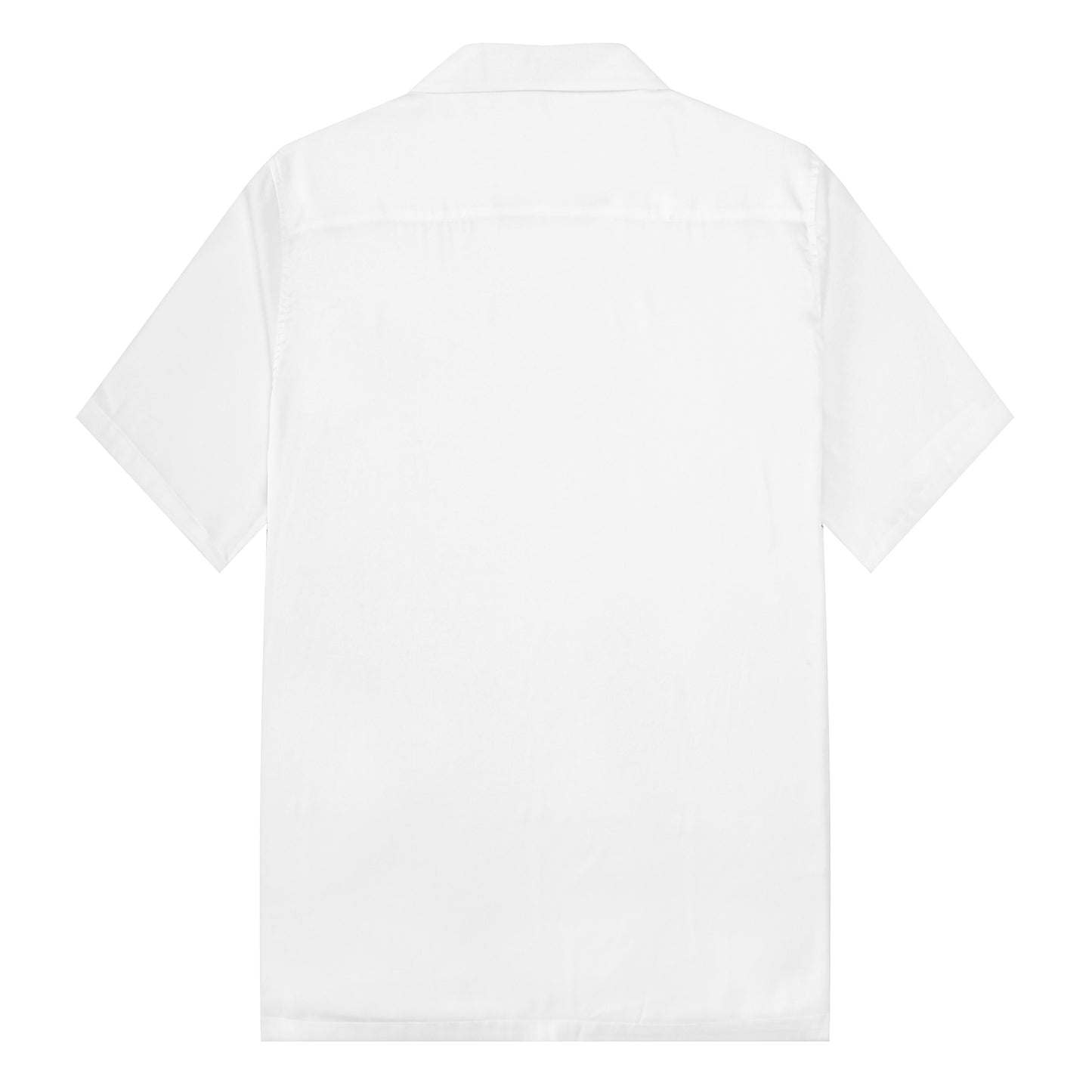 Cat Print Camp Collar Short Sleeve Shirt Simple White Style