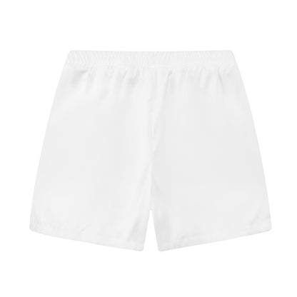 Cat Print Elastic Waistband Summer Casual Shorts  Simple White Style