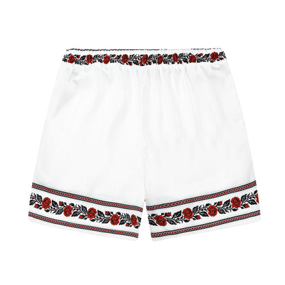 Floral Pattern Cherry Printed Waistband Shorts