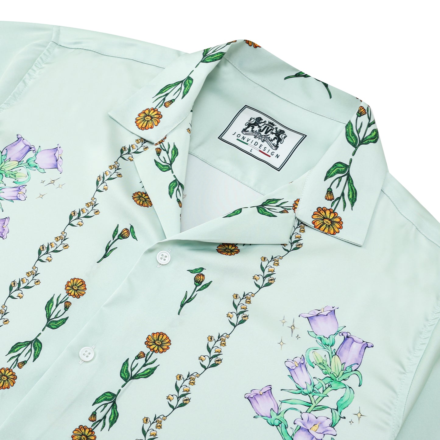Summer Daisy Floral Pattern Camp Collar Casual Shirt for Men