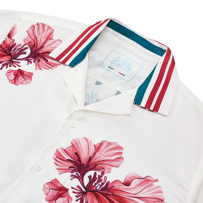 Coral Reef Seahorse Pattern Camp Collar Casual Shirt for Men