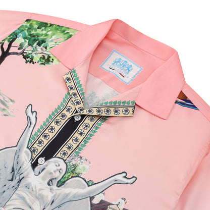 Goddess Statue Pattern Short Sleeve Drop Shoulder Shirt