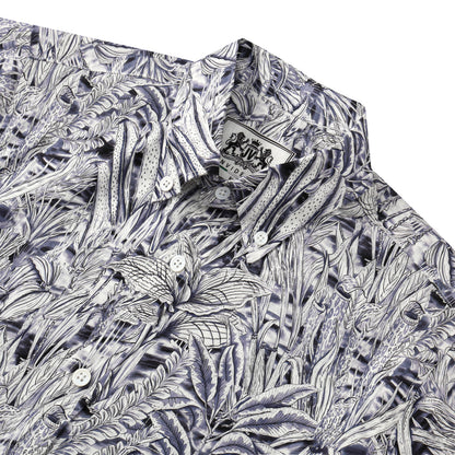 Aloha Palm Tree Pattern Button Short Sleeve Shirt