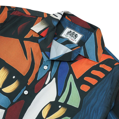 Cat Print Camp Collar Casual Shirt for Men