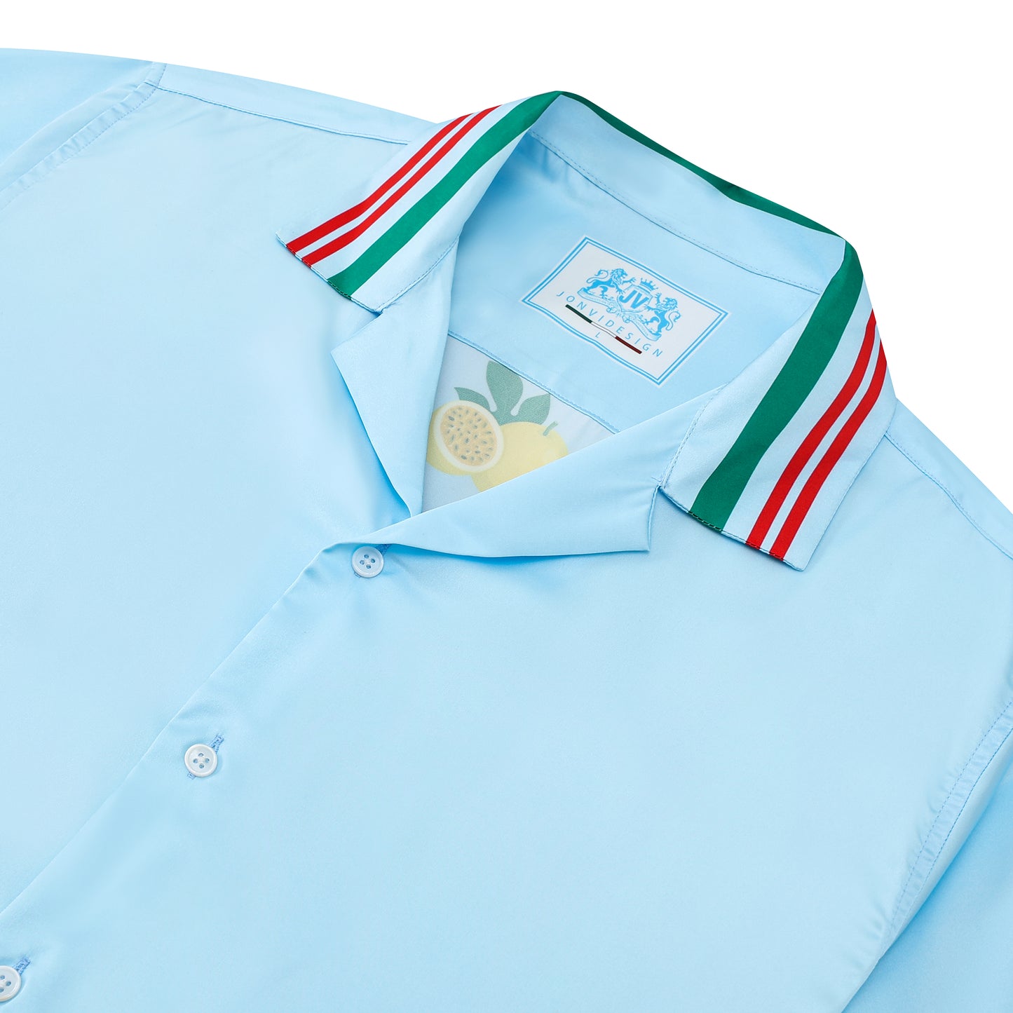 Palace Stripe Design Camp Collar Casual Shirt in Blue