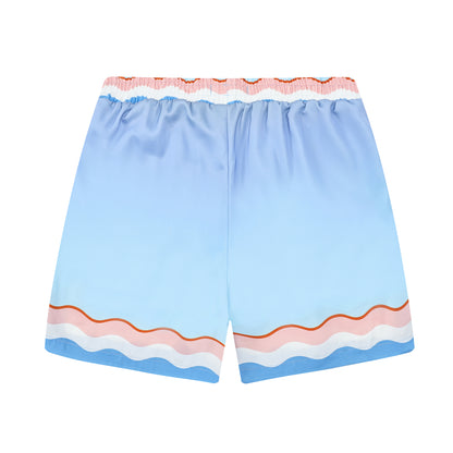 Angel Sun Pattern Gradient Color Waistband Shorts