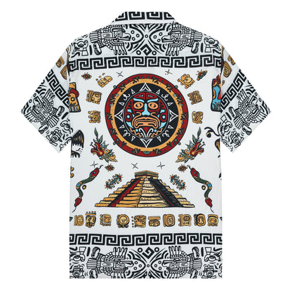 Exotic Pyramid Pattern Camp Collar Casual Shirt for Men
