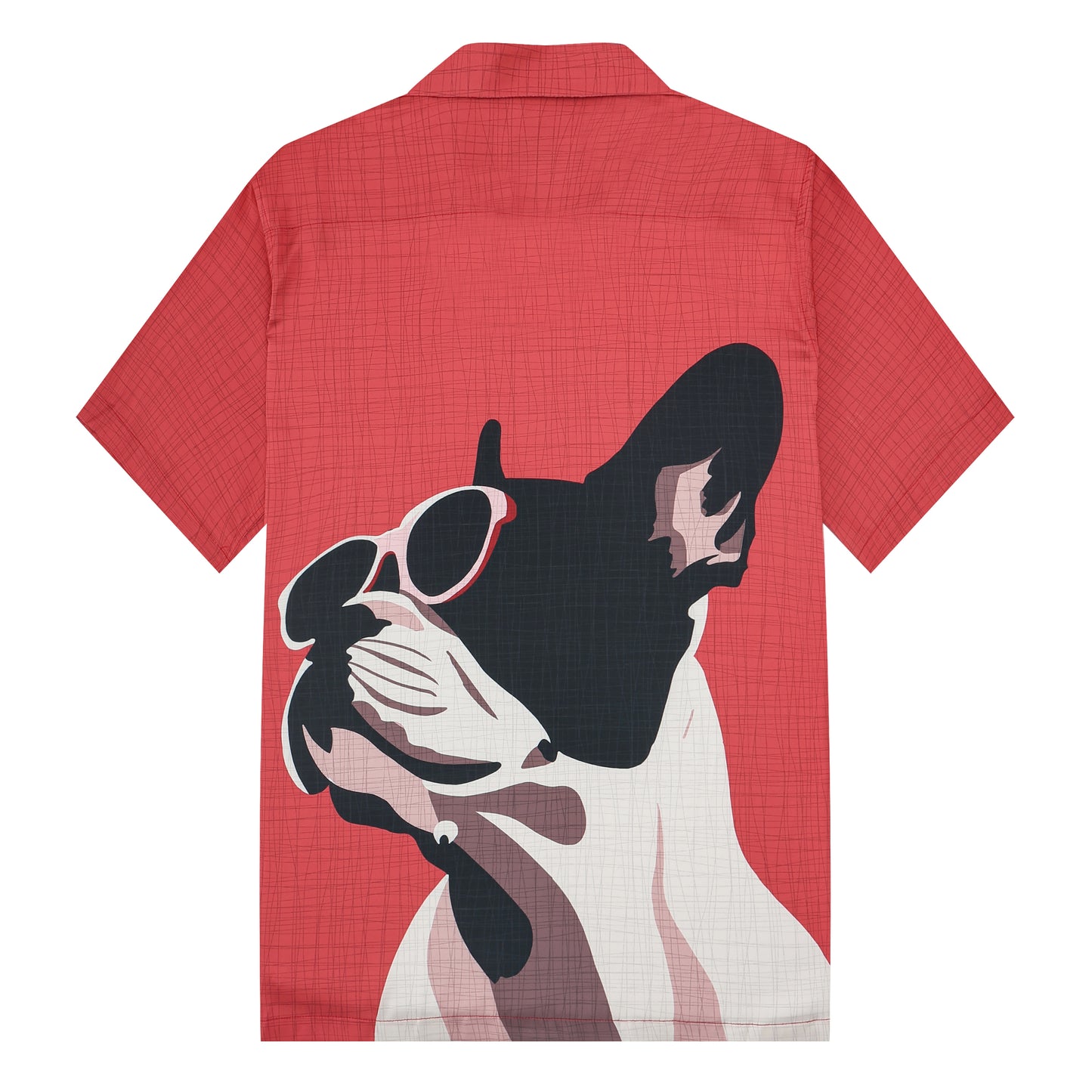 Cute Puppy Print Camp Collar Short Sleeve Shirt