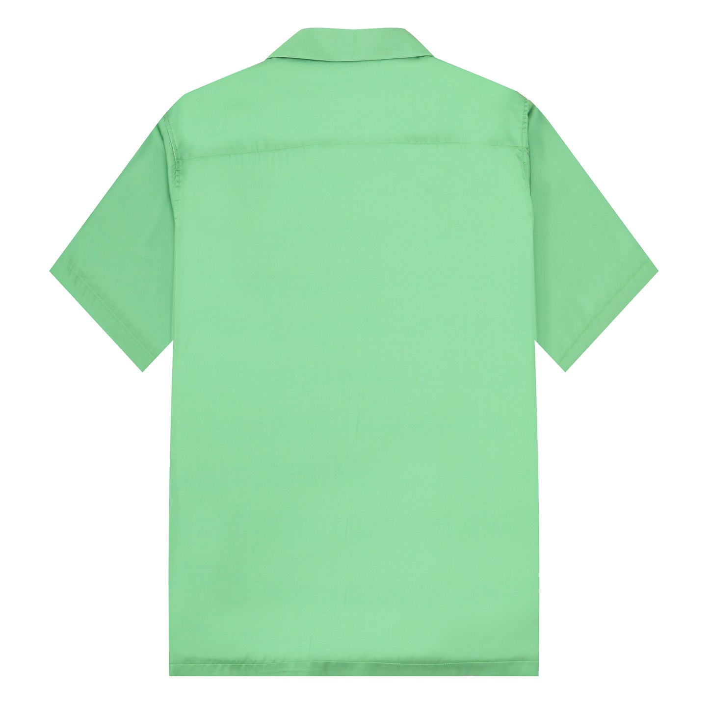 Black And Green Color Block Mouse Print Camp Collar Short Sleeve Shirt For Men