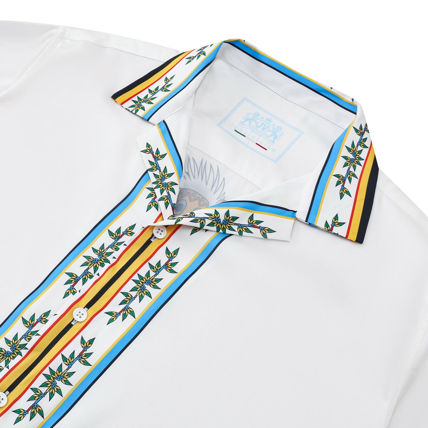 Tropical Vibe Tiki Pattern Short Sleeve Camp Collar Shirt
