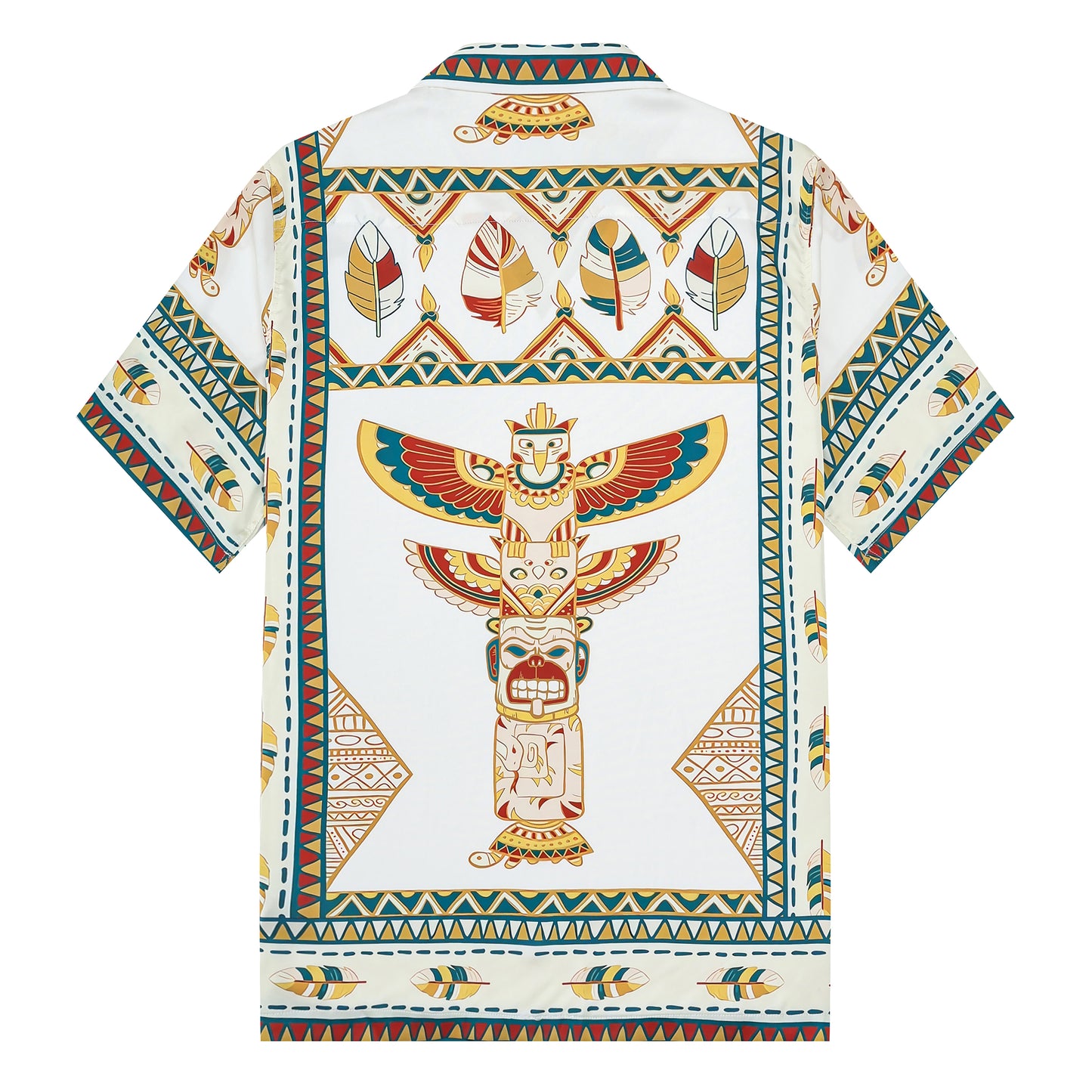 Egyptian Totem Pattern Camp Collar Casual Shirt for Men