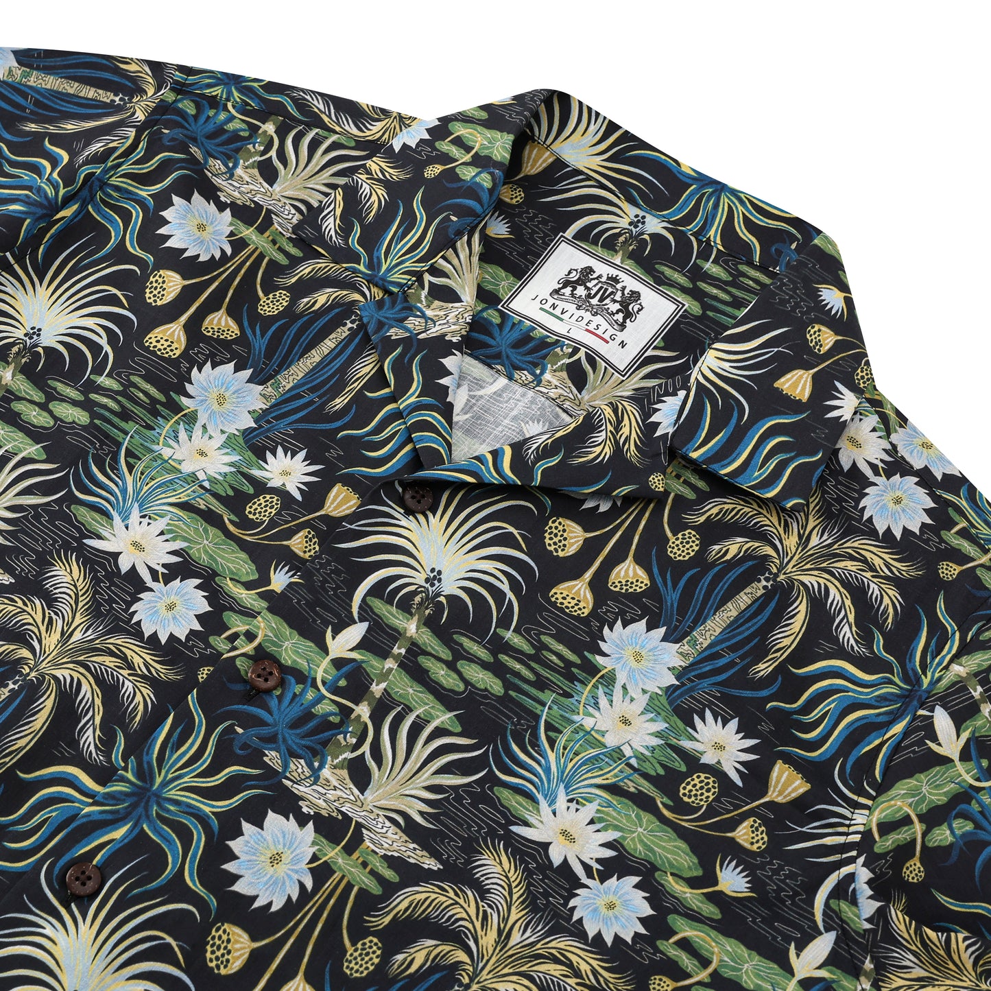 Aloha Style Floral Pattern Camp Collar Short Sleeve Shirt