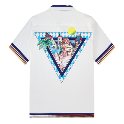 Tropical Style Short Sleeve Sports Shirt for Men