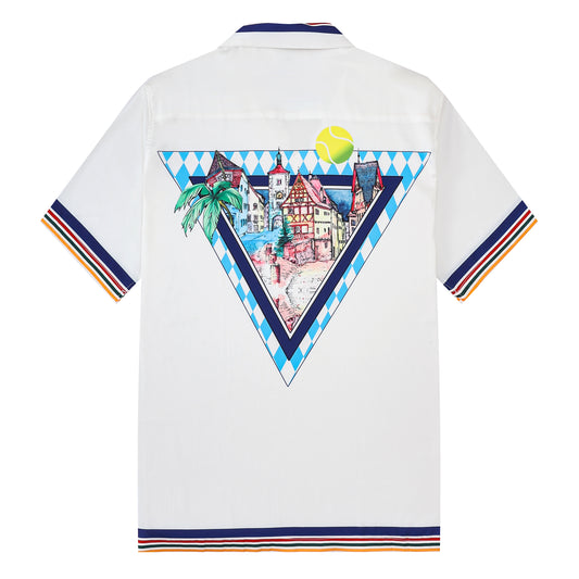 Tropical Style Short Sleeve Sports Shirt for Men