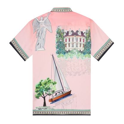 Goddess Statue Pattern Button Up Casual Shirt