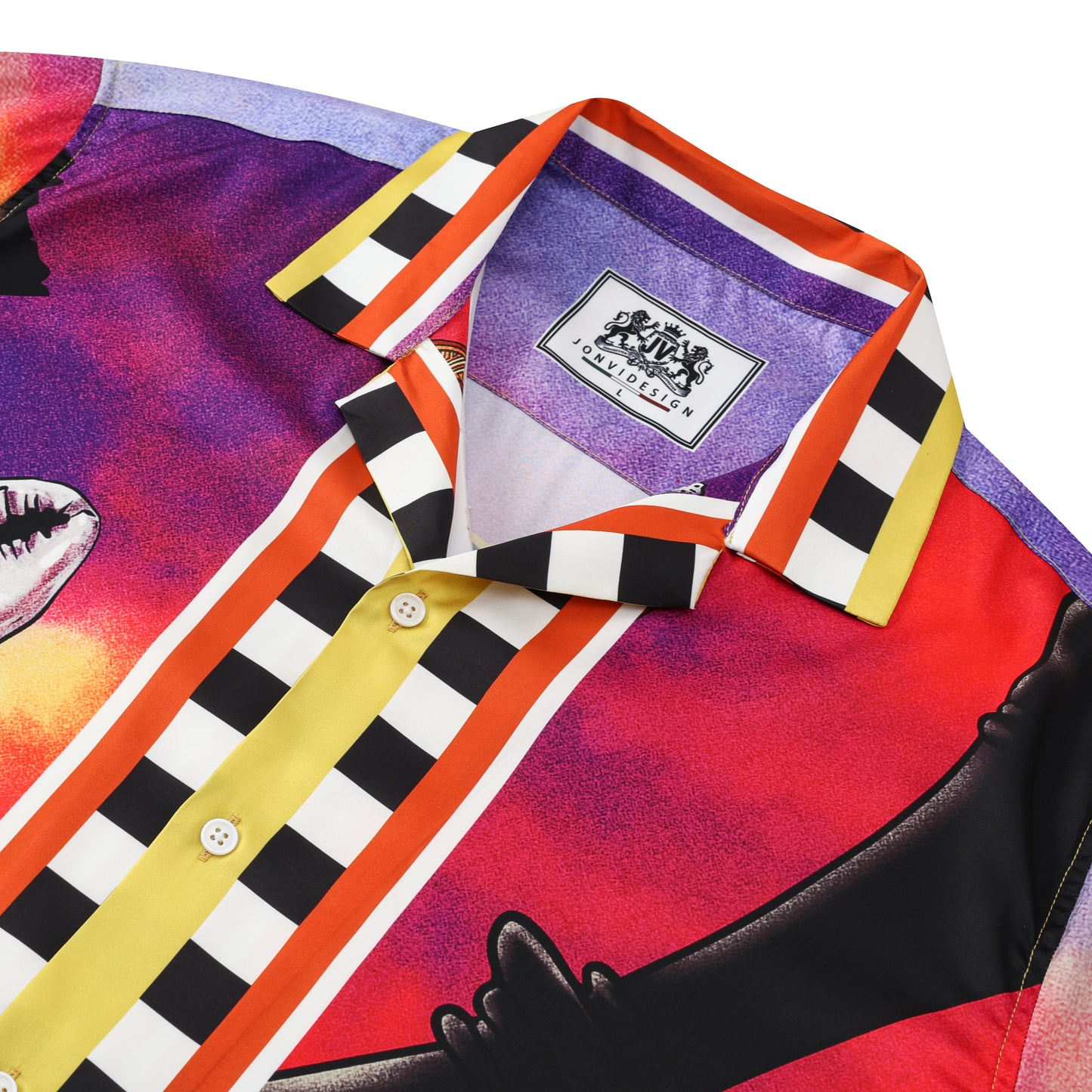Casino Pattern Short Sleeve Camp Collar Casual Shirt