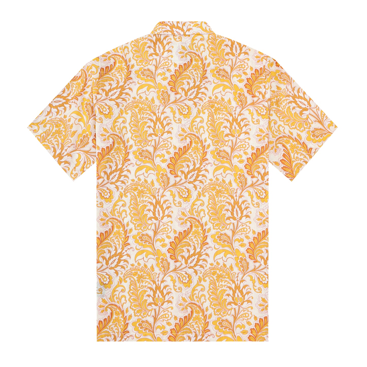 Yellow Floral Pattern Short Sleeve Sports Shirt
