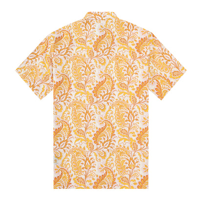 Yellow Floral Pattern Short Sleeve Sports Shirt