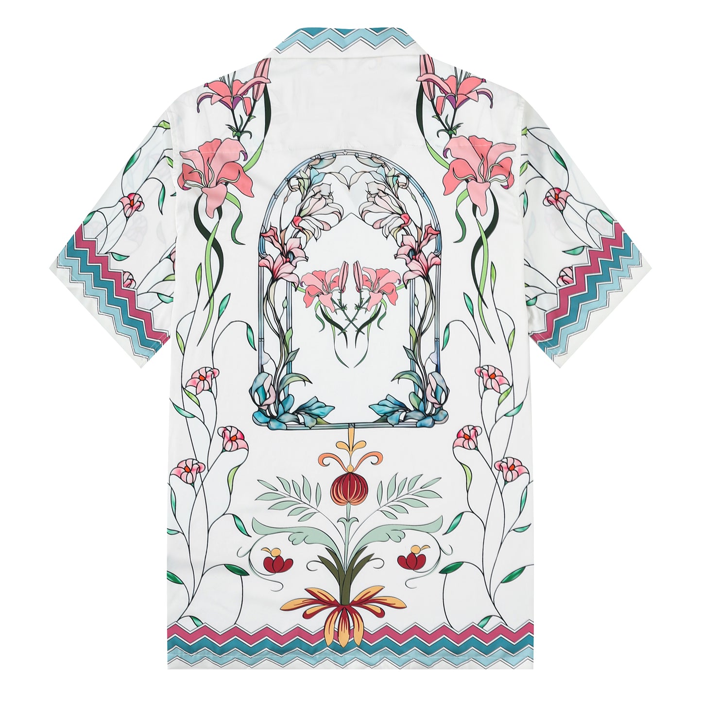 Vacation Vibe Floral Pattern Camp Collar Casual Shirt for Men