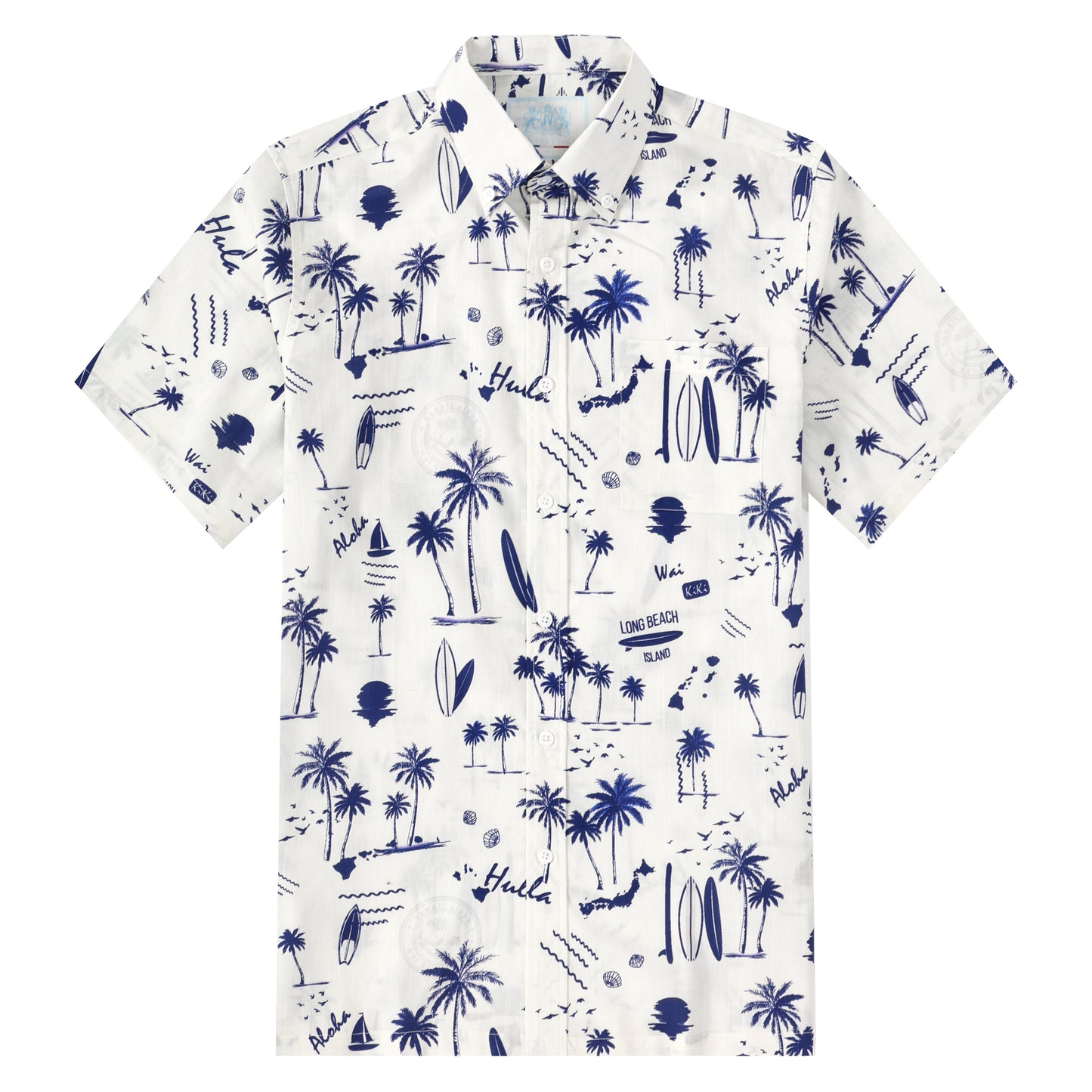 Beach Surfing Pattern Short Sleeve Shirt