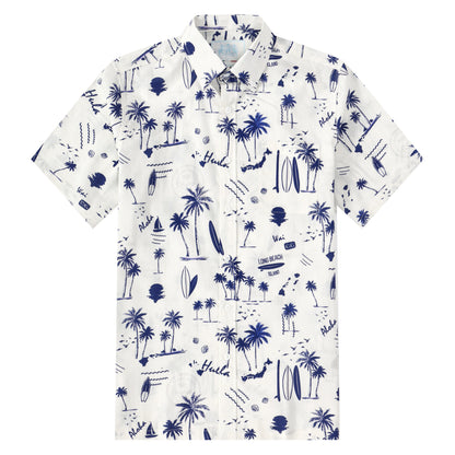 Beach Surfing Pattern Short Sleeve Shirt
