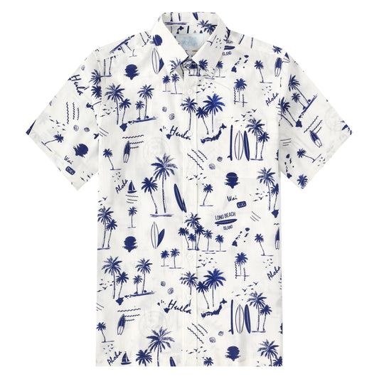 Beach Surfing Pattern Short Sleeve Shirt