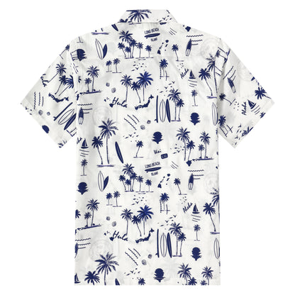 Beach Surfing Pattern Short Sleeve Shirt