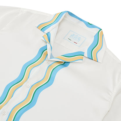 Seahorse Beach Pattern Short Sleeve Camp Collar Shirt