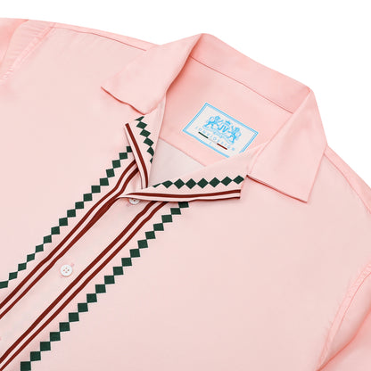 Pink Camp Collar Long Sleeve Shirt