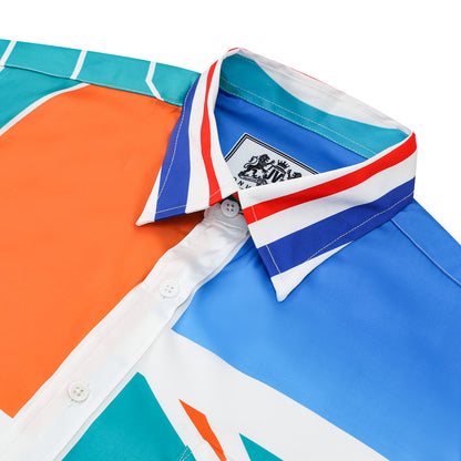 Graphic Design Short Sleeve Shirt for Men in Blue