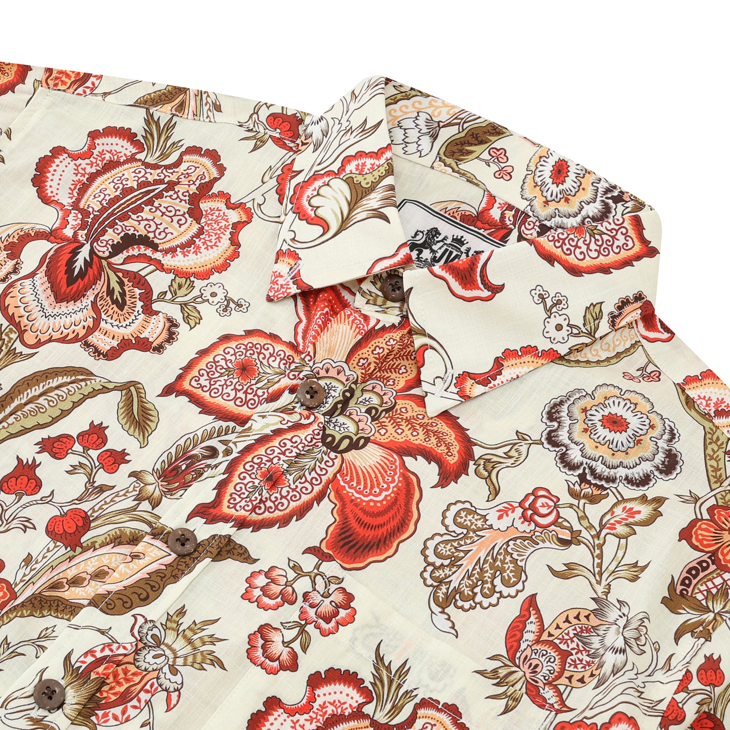 Floral Pattern Short Sleeve Sports Shirt Festival Wear