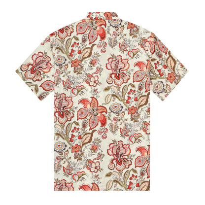 Floral Pattern Short Sleeve Sports Shirt Festival Wear