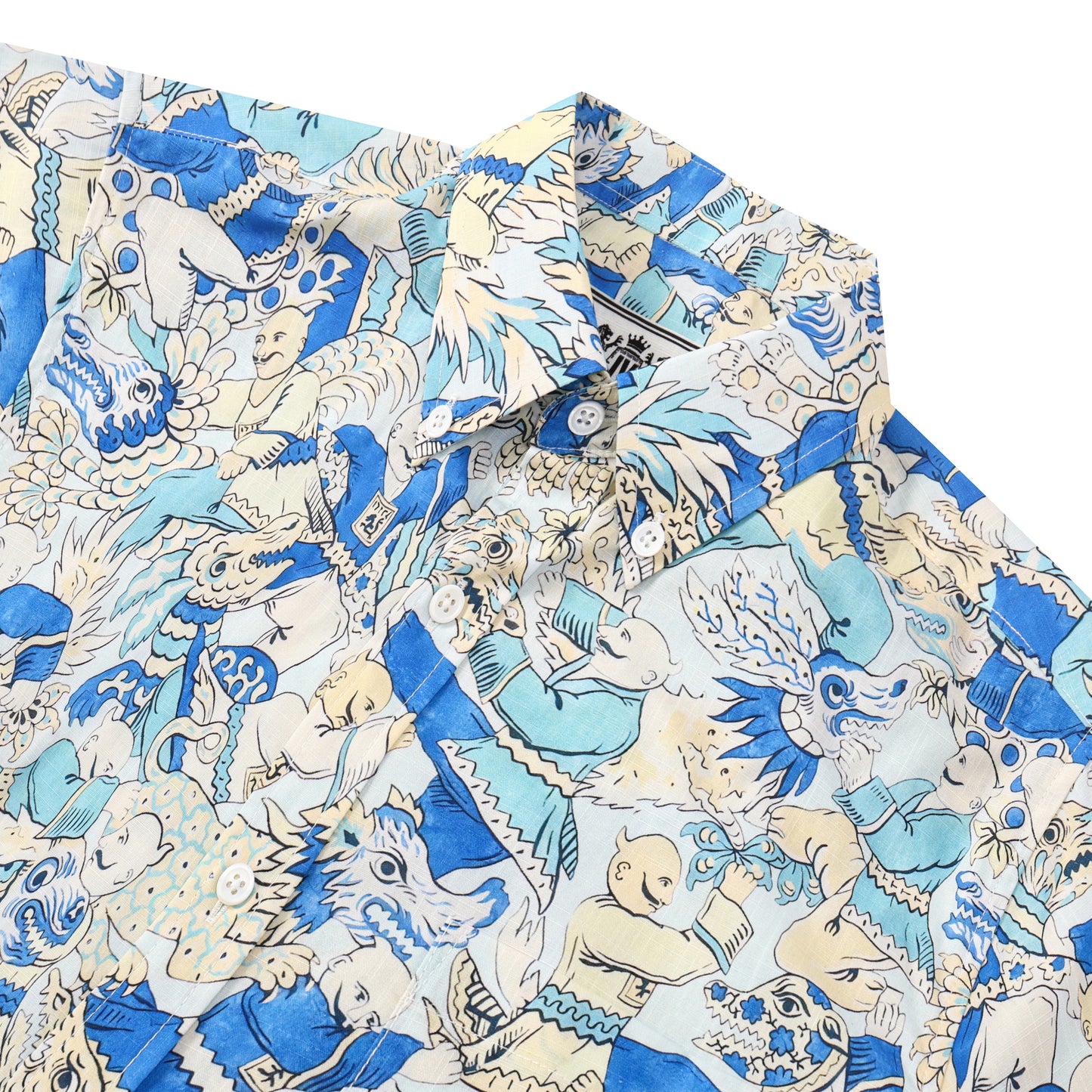 Gragon Dance Button Short Sleeve Shirt