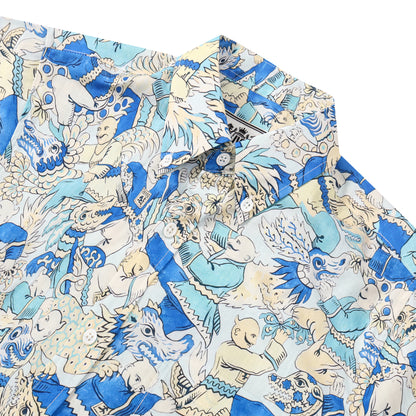 Gragon Dance Button Short Sleeve Shirt