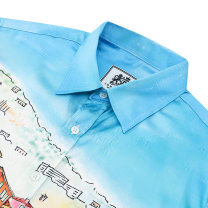 Coastal Town Theme Resort Wear Short Sleeve Shirt