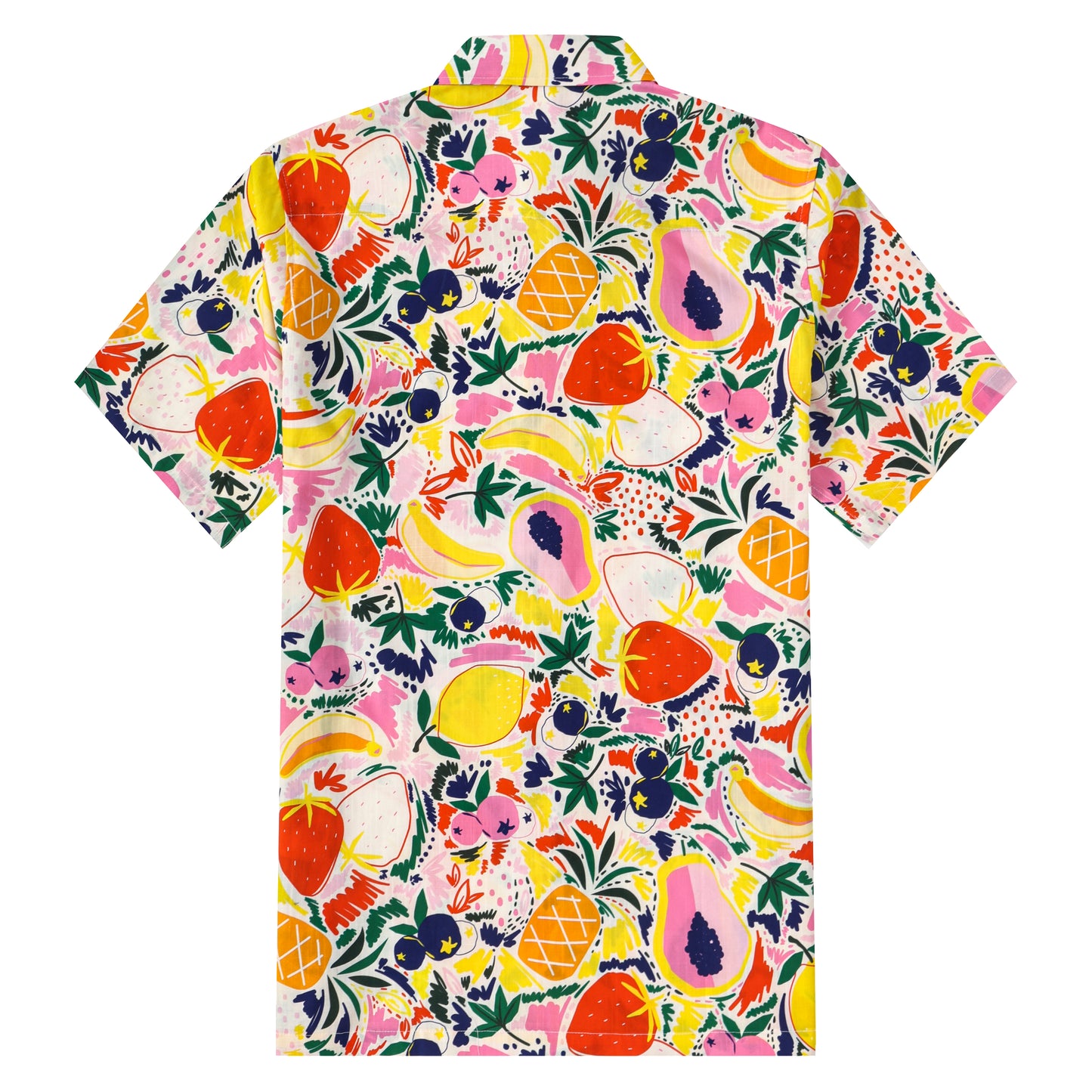 Fruit Pattern Button Short Sleeve Shirt