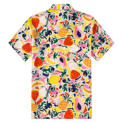 Fruit Pattern Button Short Sleeve Shirt