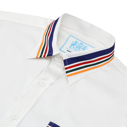 Resort Wear Western Architecture Pattern Short Sleeve Shirt