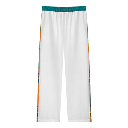 Greek Holy Fire Roman Column Print Casual Trousers With Elastic Waistband