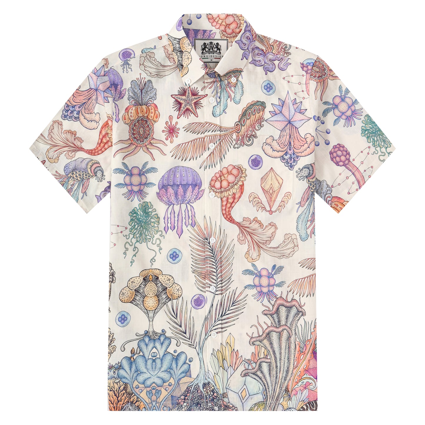 Underwater Pattern Button Short Sleeve Shirt
