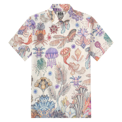 Underwater Pattern Button Short Sleeve Shirt