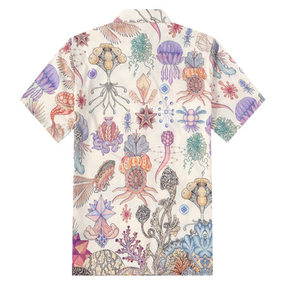 Underwater Pattern Button Short Sleeve Shirt