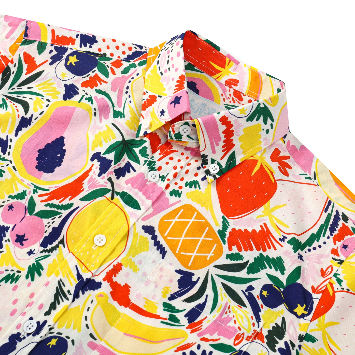Fruit Pattern Button Short Sleeve Shirt