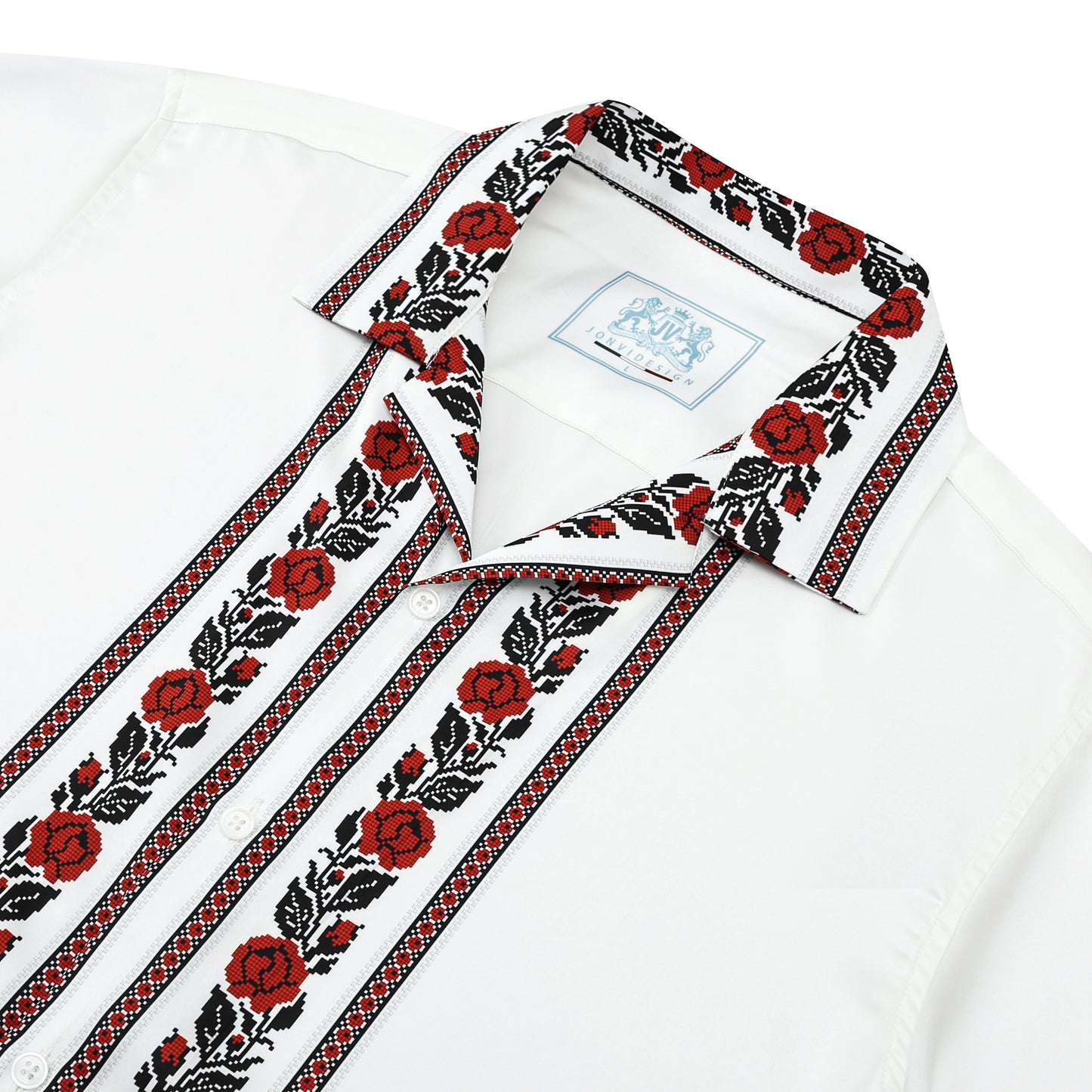 Floral Pattern Camp Collar Shirt