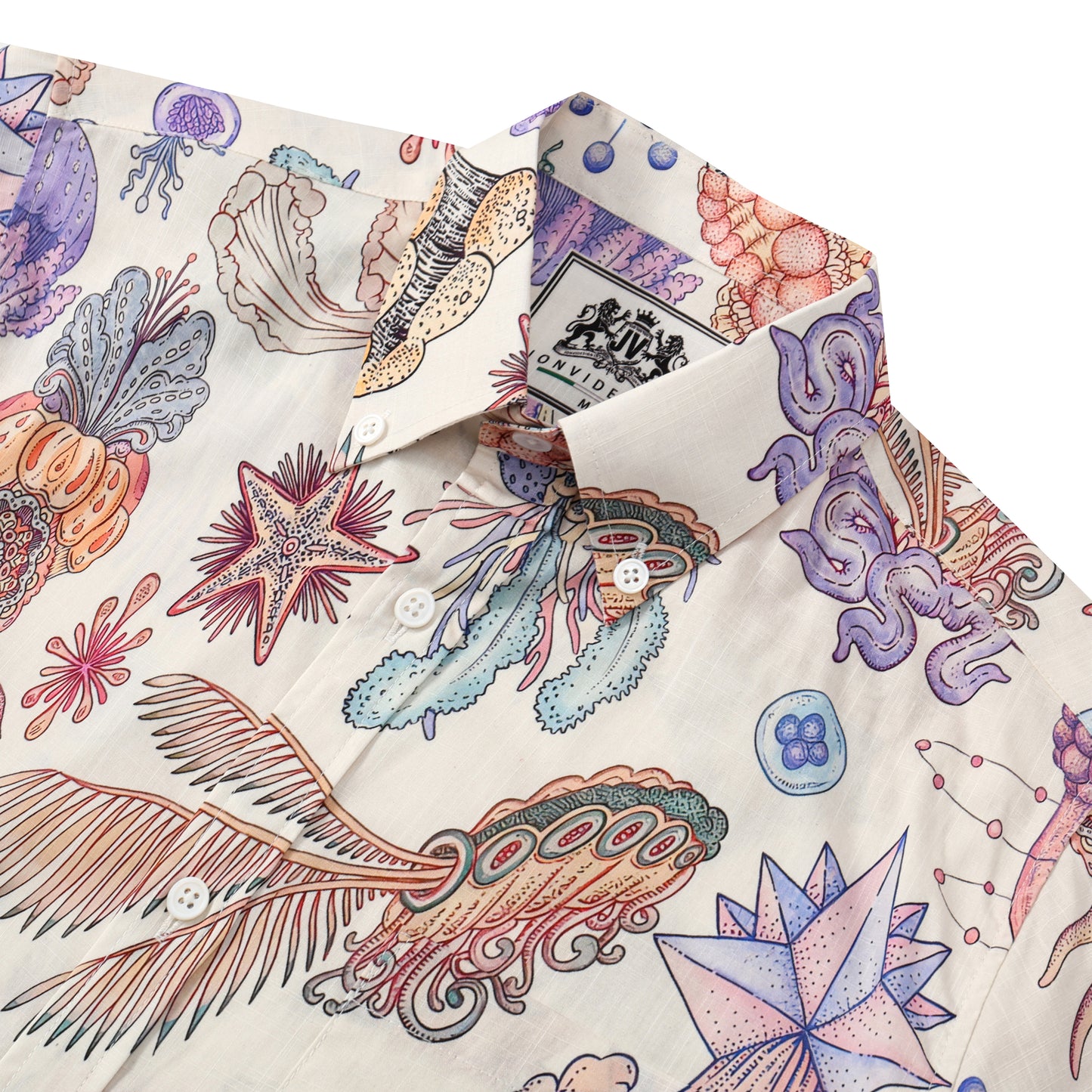 Underwater Pattern Button Short Sleeve Shirt